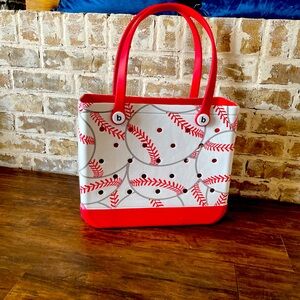NEW baseball print rubber tote